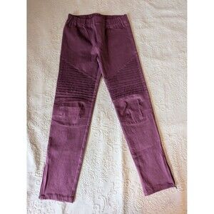 Umgee Plum Skinny Moto Jeans with Knee Ribbing